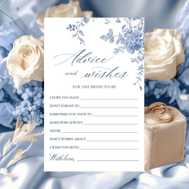 Victorian Blue French Garden Wishes & Advice Card (Creator Uploaded)