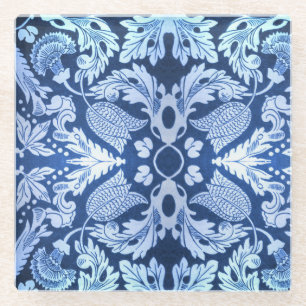 Victorian Blue Pattern Glass Coaster