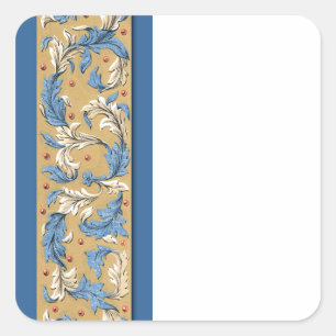 Victorian Blue Pattern Sticker Template