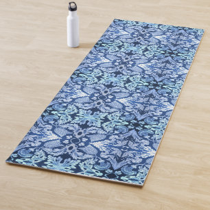 Victorian Blue Pattern Yoga Mat
