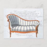 Victorian Blue Stripe Chaise Lounge