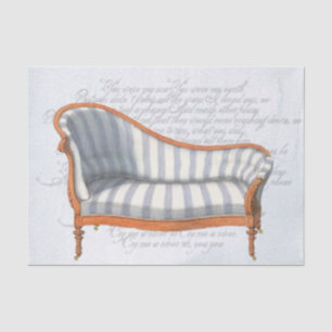 Victorian Blue Stripe Chaise Lounge Tissue Paper