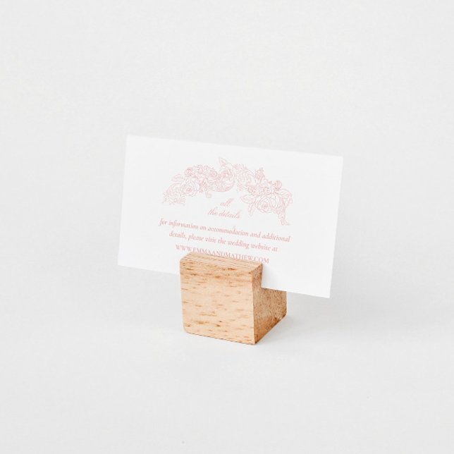 Victorian Blush Pink Wedding Website Enclosure Card (Creator Uploaded)