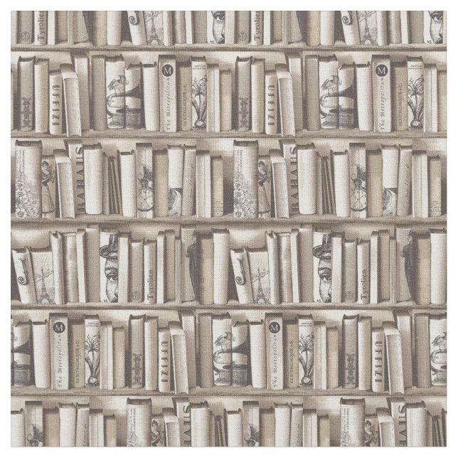 victorian books fabric (Close Up)