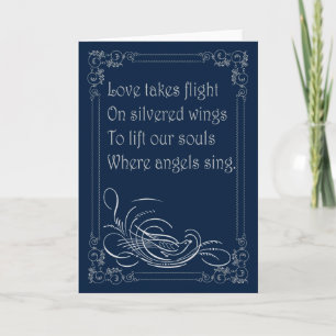 Victorian Border Love Takes Flight Poem Holiday Card