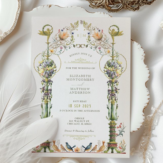 Victorian Botanical Garden Wedding Invitation (Creator Uploaded)