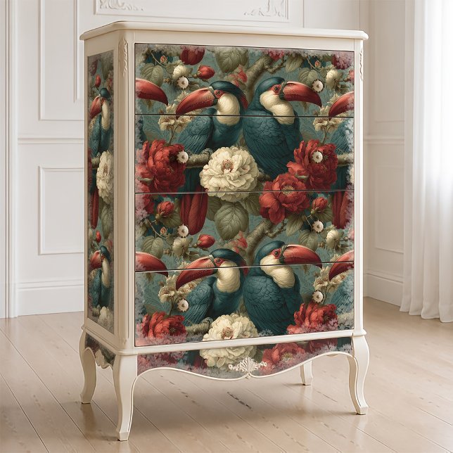 Victorian Botanical Toucan Jungle Decoupage Tissue Paper (Creator Uploaded)