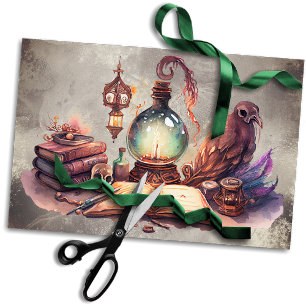 Victorian Boudoir   Antique Desk with Crystal Ball Tissue Paper