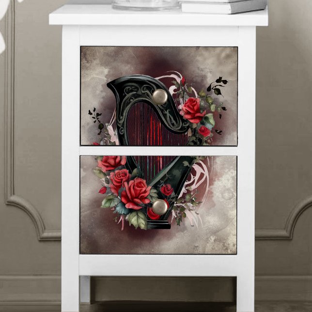 Victorian Boudoir | Antique Music Celtic Lap Harp Tissue Paper (Creator Uploaded)