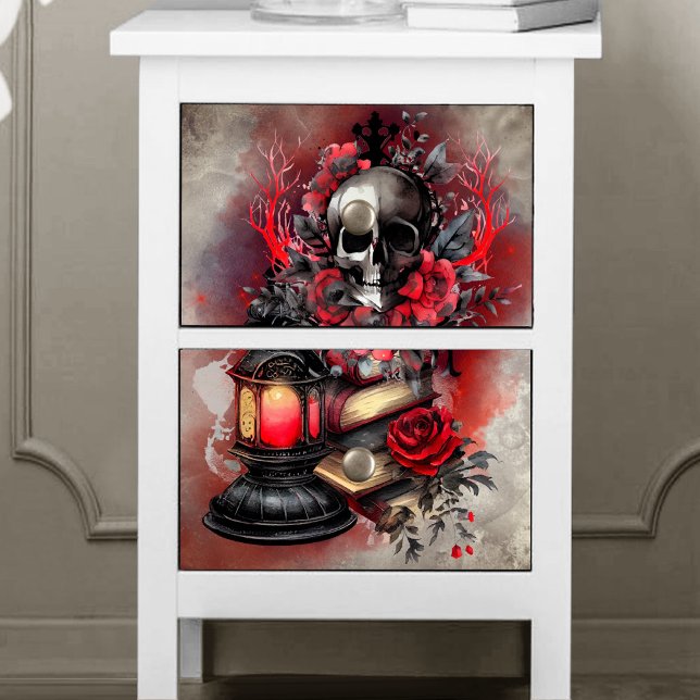 Victorian Boudoir | Antique Spell Books with Skull Tissue Paper (Creator Uploaded)