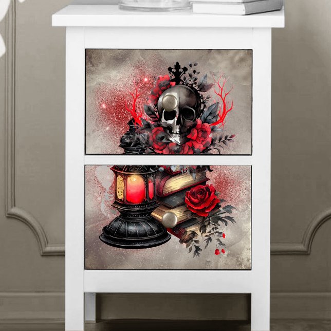 Victorian Boudoir | Antique Spell Books with Skull Tissue Paper (Creator Uploaded)