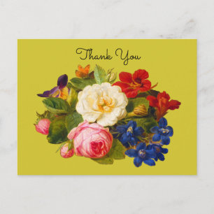 Victorian Bouquet with Roses and Butterfly Postcard