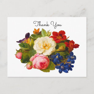 Victorian Bouquet with Roses and Butterfly  Postcard