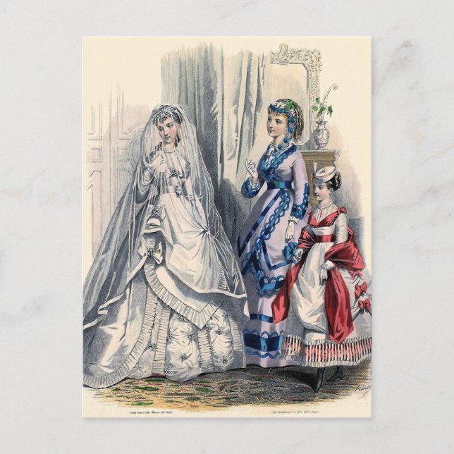"Victorian Bride and Maids of Honour" Postcard (Front)