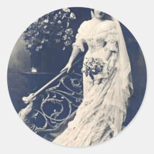 Victorian Bride Classic Round Sticker