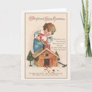 Victorian Bright and Happy Christmas Greeting Card