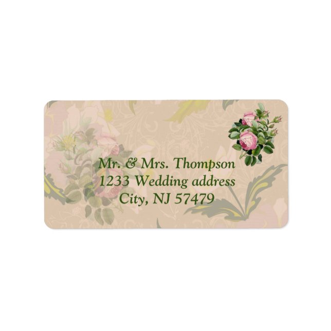 Victorian Bush Garden Wedding Labels (Front)