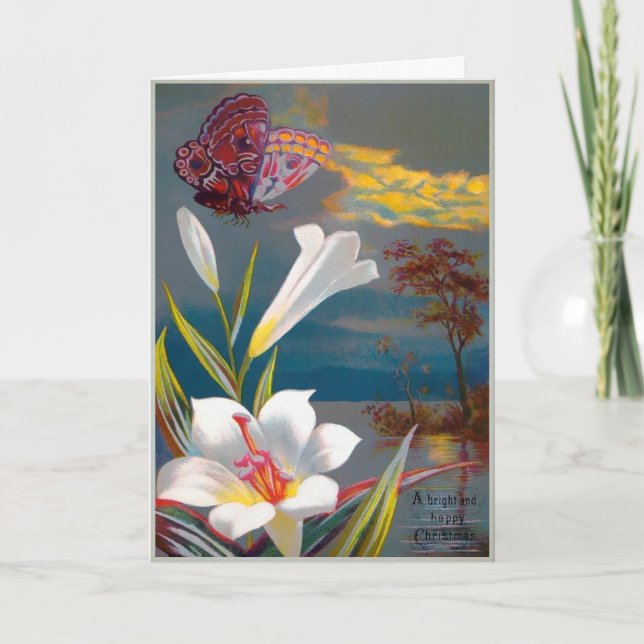 Victorian Butterfly Christmas Card (Front)