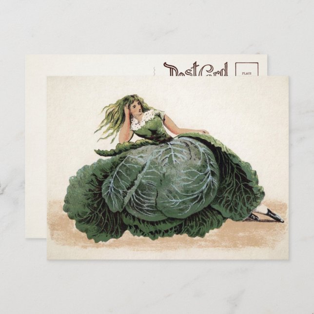 Victorian Cabbage Girl Postcard  (Front/Back)