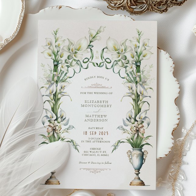 Victorian Calla Lily Elegance Wedding Invitation (Creator Uploaded)