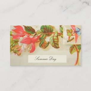 Victorian Calling Cards-Fuschia Flowers Business Card