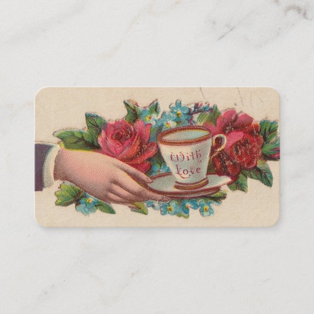 Victorian Calling Cards - Tea with love (Front)