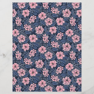 Victorian Camellia Floral Scrapbook Paper
