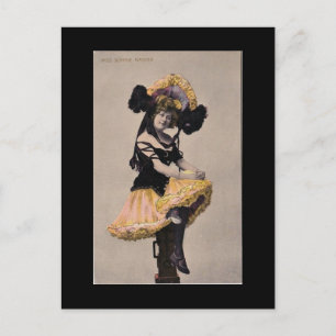 Victorian can can girl postcard