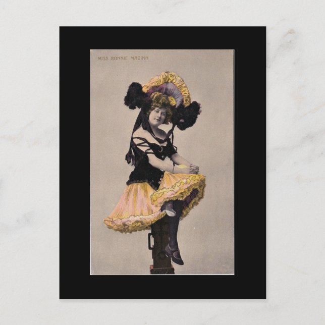 Victorian can can girl postcard (Front)