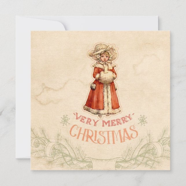 VIctorian Caroler Christmas Holiday Card (Front)