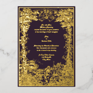 Victorian Castle Couple Foliage Border Wedding
