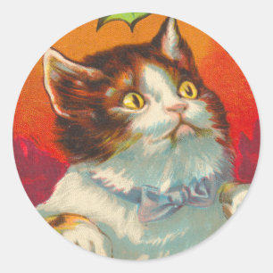 Victorian Cat Christmas Stickers