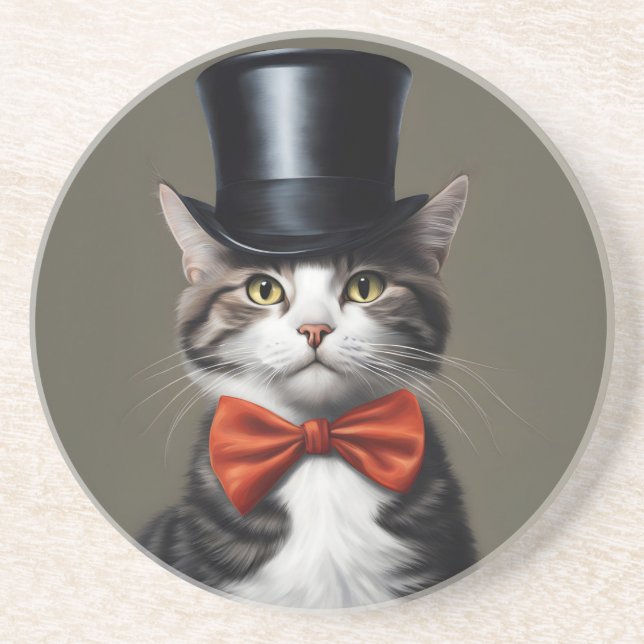 Victorian Cat Coaster (Front)