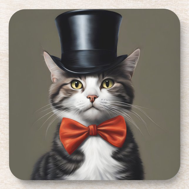 Victorian Cat Coaster (Front)