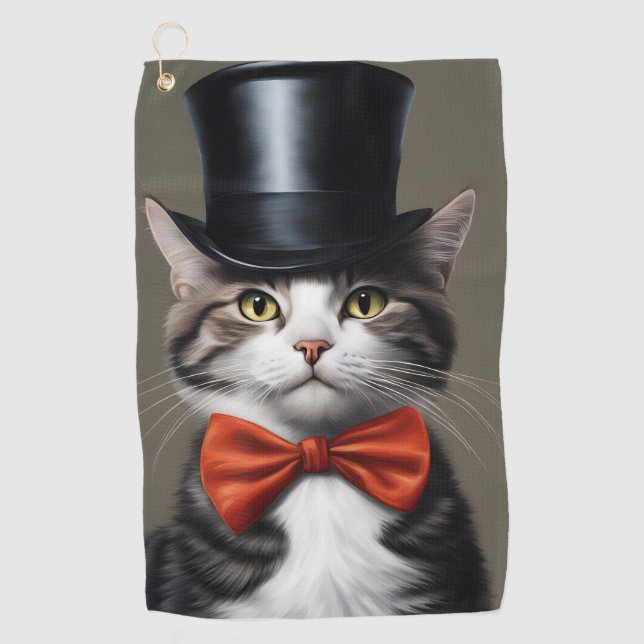 Victorian Cat Golf Towel (Front)