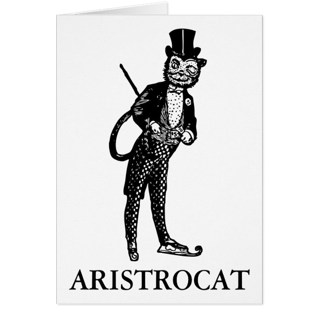 Victorian Cat Greeting Card, Aristrocat (Front)