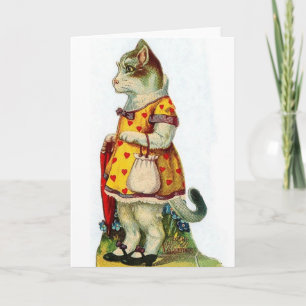 Victorian Cat Valentine's Day Card