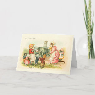 Victorian Cats Milk Maid Louis Wain Nursery Series Card