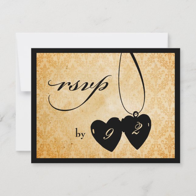 Victorian Chandelier • black & cream RSVP Card (Front)