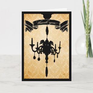 Victorian Chandelier • black & cream Thank You Card