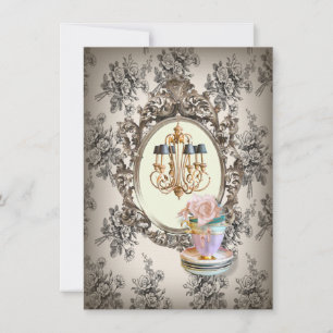 victorian chandelier new home housewarming party invitation