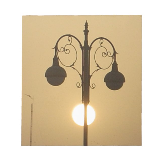 Victorian Charm: Vintage Streetlight Lamp Posts  Notepad (Front)