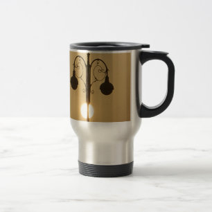 Victorian Charm: Vintage Streetlight Lamp Posts  Travel Mug