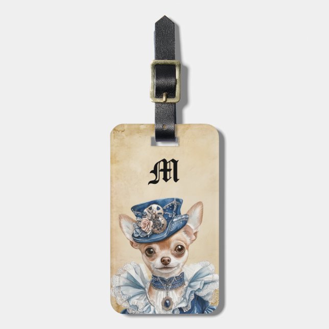 Victorian Chihuahua Dog Luggage Tags (Front Vertical)