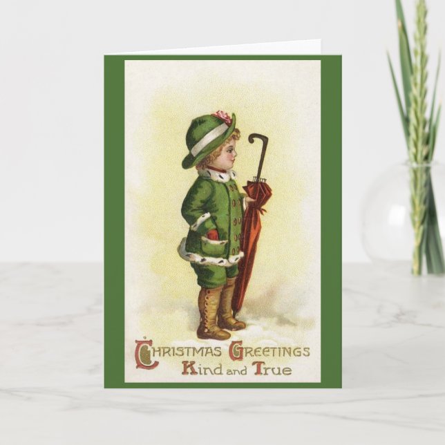 Victorian Child Christmas Greeting Card (Front)