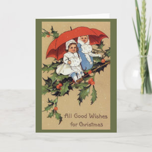 Victorian Children Christmas Greeting Card