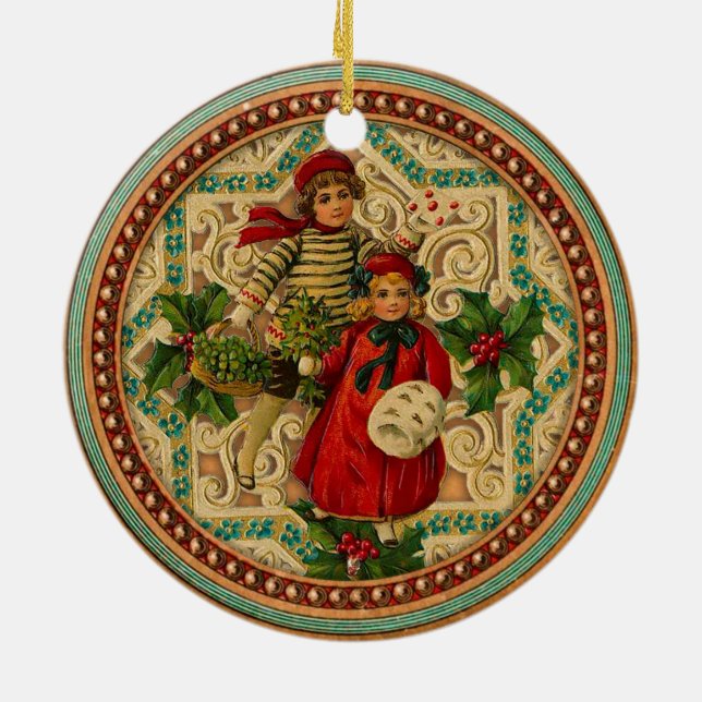 Victorian Children Christmas Ornament (Back)
