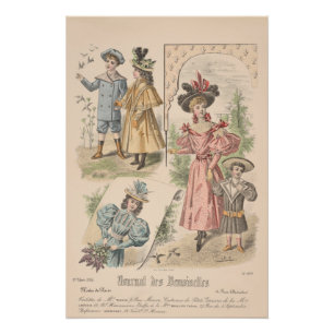Victorian Children French Fashion Vintage Ad Poster