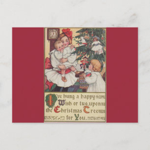 Victorian Children Vintage Christmas Postcard