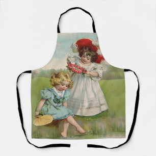 Victorian Children Vintage Summer Girls Garden Apron